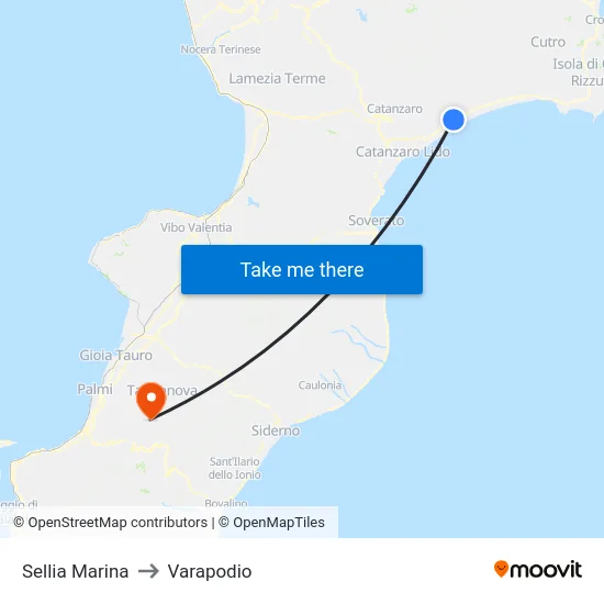 Sellia Marina to Varapodio map