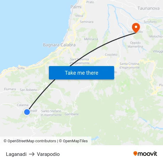 Laganadi to Varapodio map