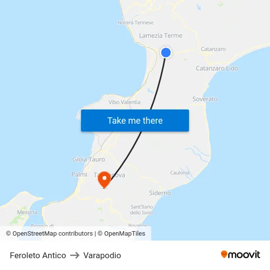 Feroleto Antico to Varapodio map
