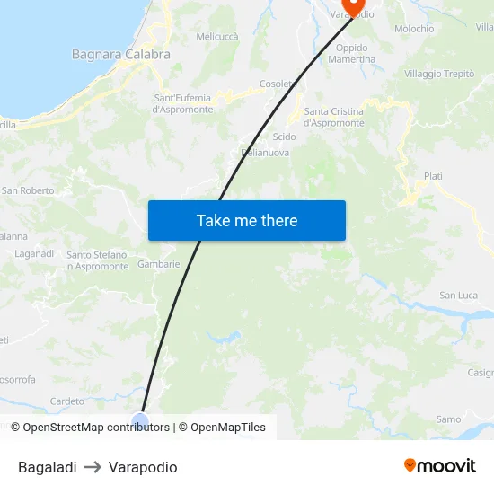 Bagaladi to Varapodio map