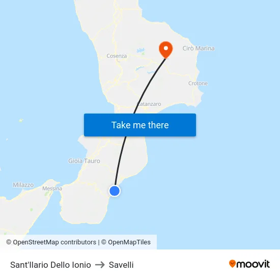 Sant'Ilario Dello Ionio to Savelli map