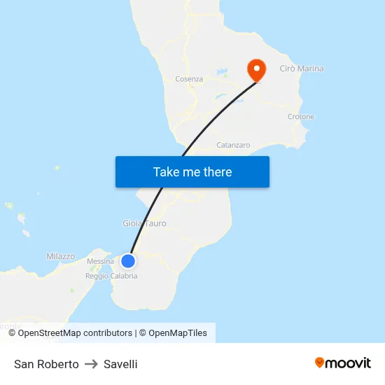 San Roberto to Savelli map
