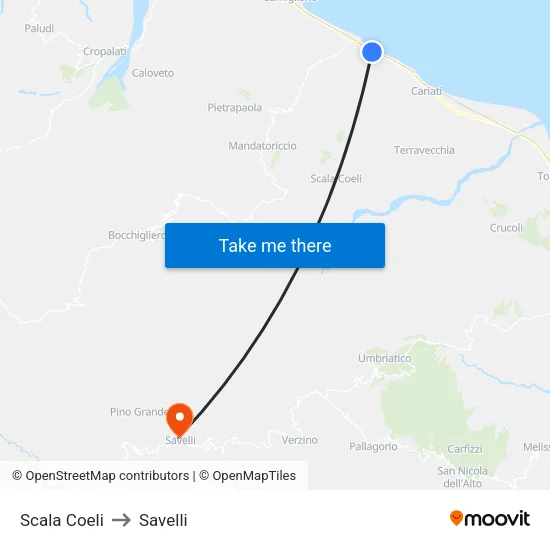 Scala Coeli to Savelli map