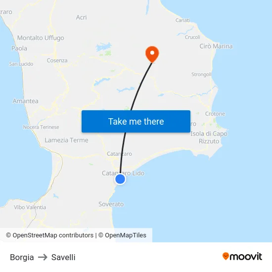 Borgia to Savelli map