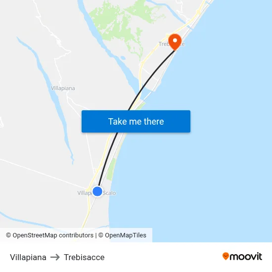 Villapiana to Trebisacce map