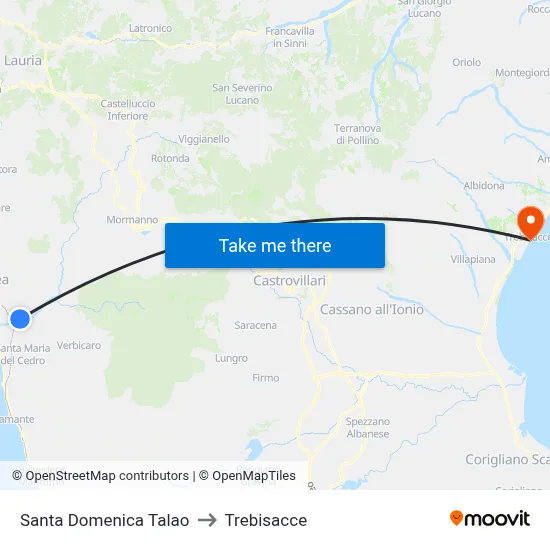 Santa Domenica Talao to Trebisacce map