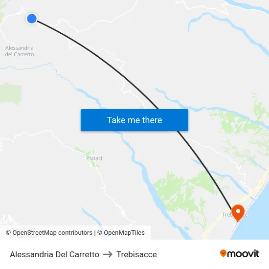 Alessandria Del Carretto to Trebisacce map