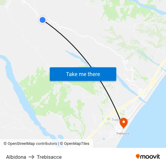 Albidona to Trebisacce map