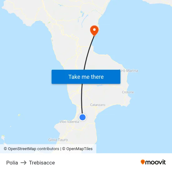 Polia to Trebisacce map