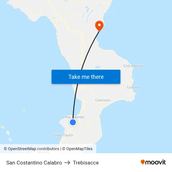 San Costantino Calabro to Trebisacce map