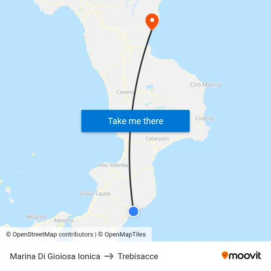 Marina Di Gioiosa Ionica to Trebisacce map