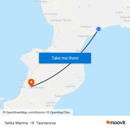 Sellia Marina to Taurianova map