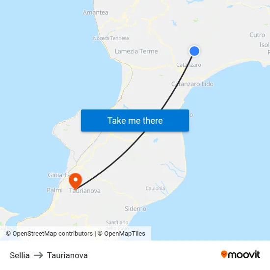 Sellia to Taurianova map