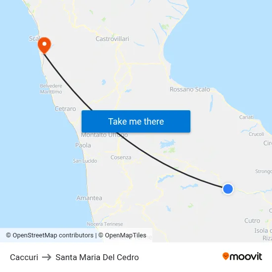 Caccuri to Santa Maria Del Cedro map