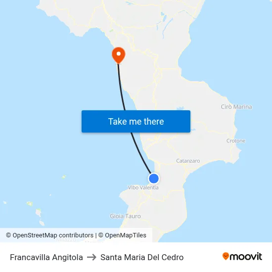 Francavilla Angitola to Santa Maria Del Cedro map