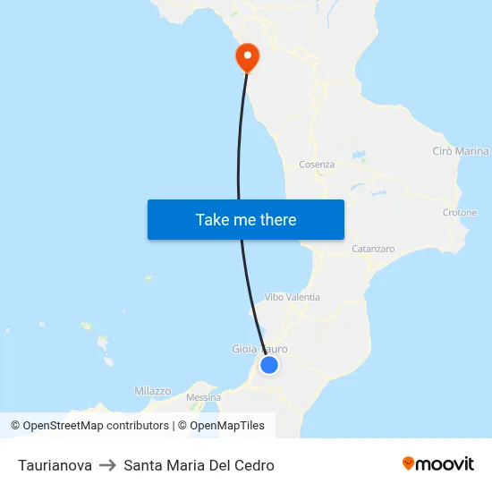 Taurianova to Santa Maria Del Cedro map