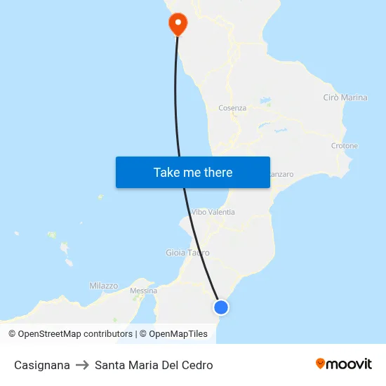 Casignana to Santa Maria Del Cedro map