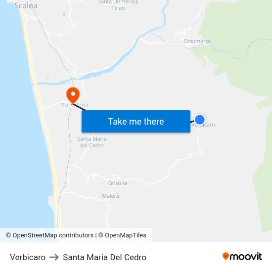 Verbicaro to Santa Maria Del Cedro map
