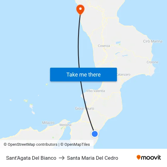 Sant'Agata Del Bianco to Santa Maria Del Cedro map