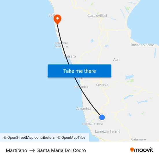 Martirano to Santa Maria Del Cedro map