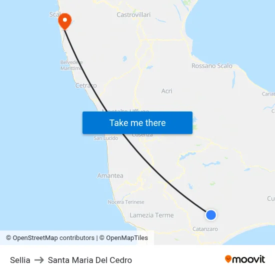 Sellia to Santa Maria Del Cedro map