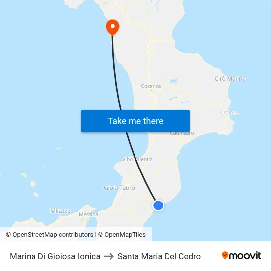 Marina Di Gioiosa Ionica to Santa Maria Del Cedro map