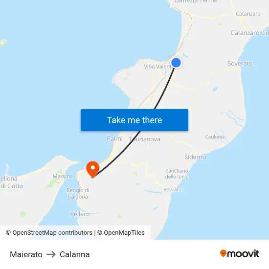 Maierato to Calanna map