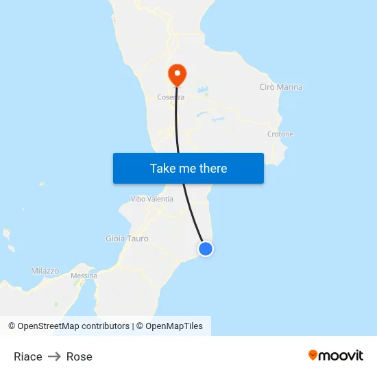 Riace to Rose map