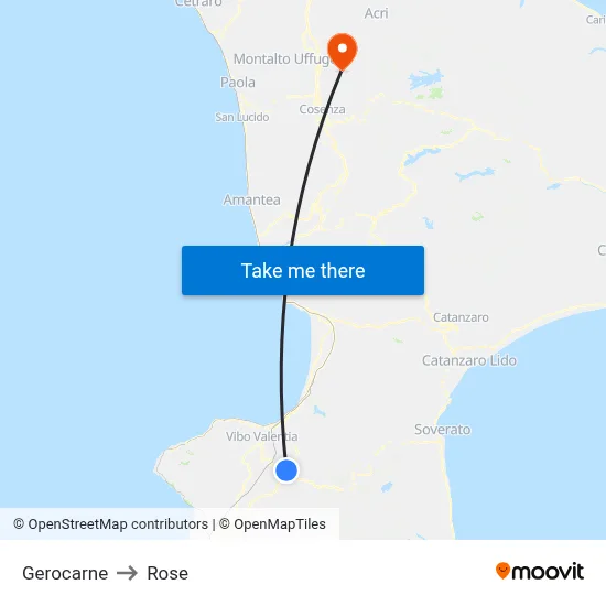 Gerocarne to Rose map