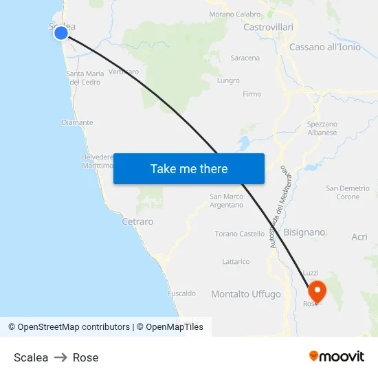 Scalea to Rose map