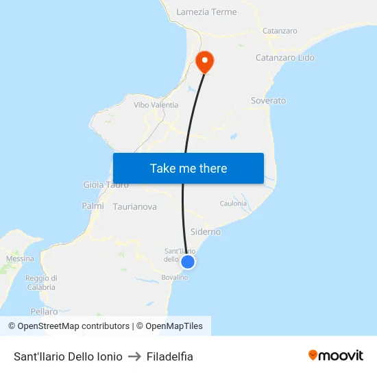 Sant'Ilario Dello Ionio to Filadelfia map