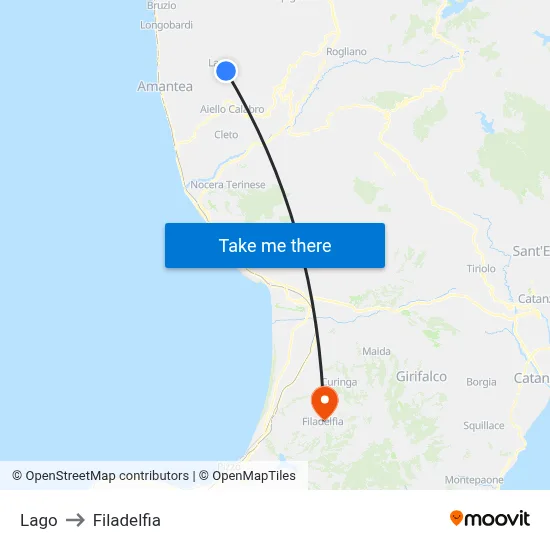 Lago to Filadelfia map