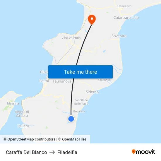 Caraffa Del Bianco to Filadelfia map