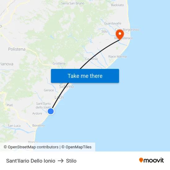 Sant'Ilario Dello Ionio to Stilo map