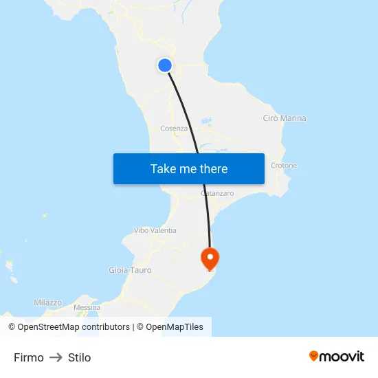 Firmo to Stilo map