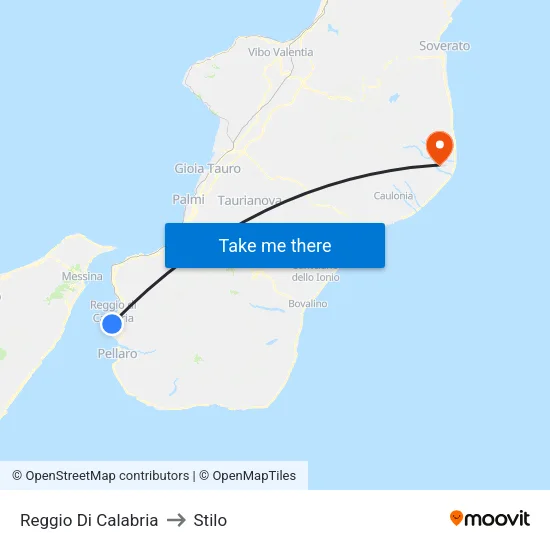 Reggio Di Calabria to Stilo map