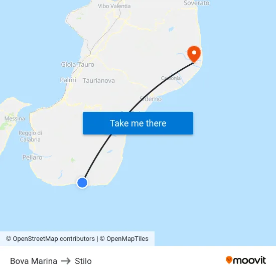 Bova Marina to Stilo map