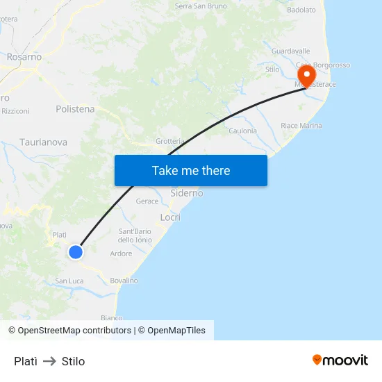 Platì to Stilo map