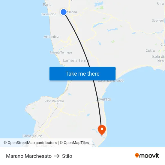 Marano Marchesato to Stilo map