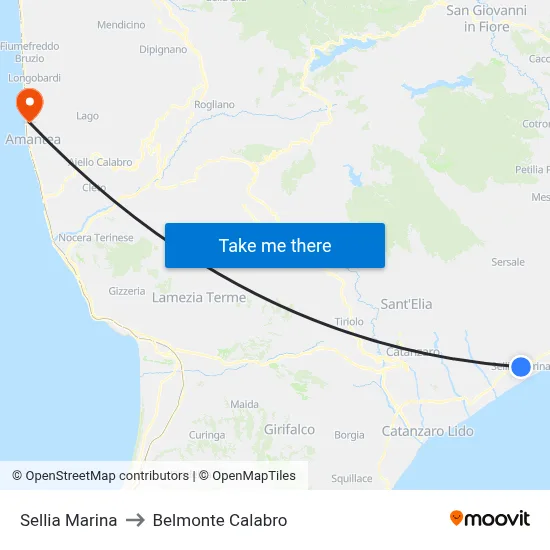 Sellia Marina to Belmonte Calabro map