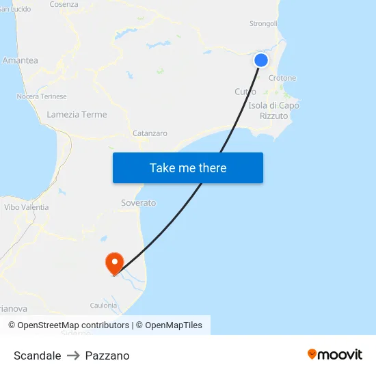 Scandale to Pazzano map