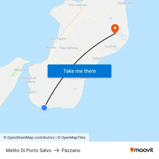 Melito Di Porto Salvo to Pazzano map