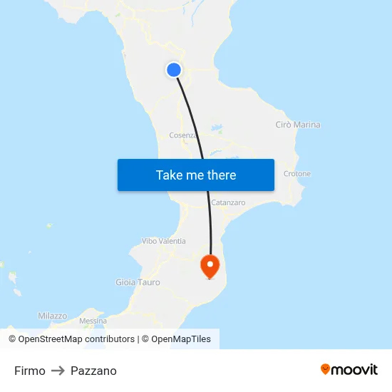 Firmo to Pazzano map