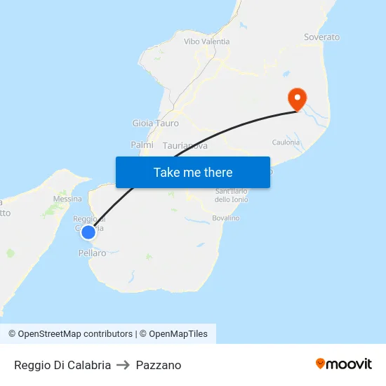 Reggio Di Calabria to Pazzano map