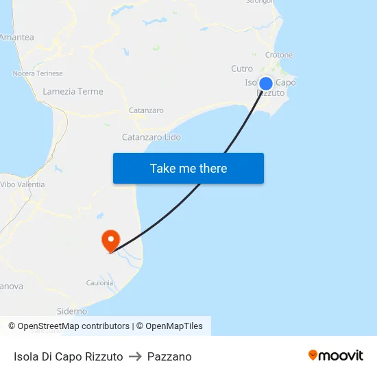 Isola Di Capo Rizzuto to Pazzano map