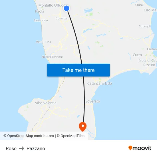 Rose to Pazzano map