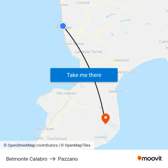 Belmonte Calabro to Pazzano map