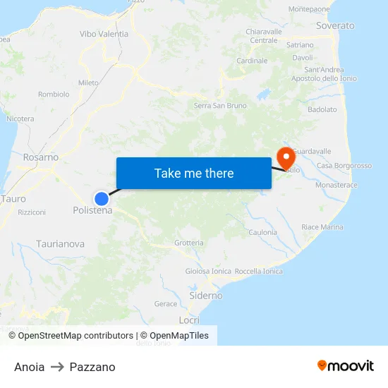 Anoia to Pazzano map