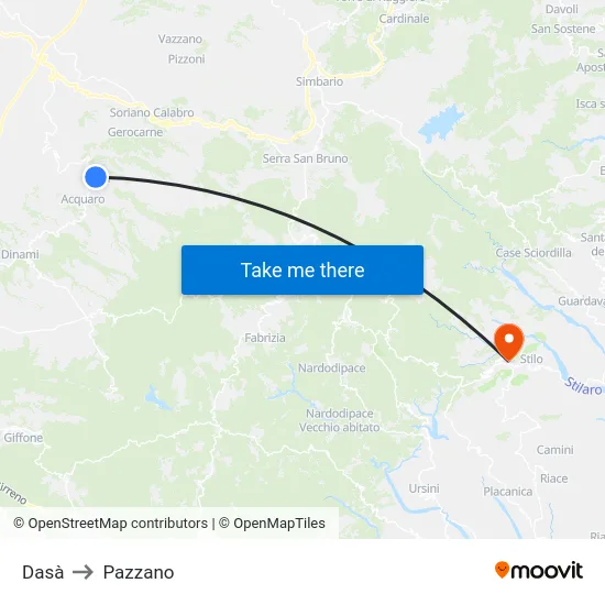 Dasà to Pazzano map
