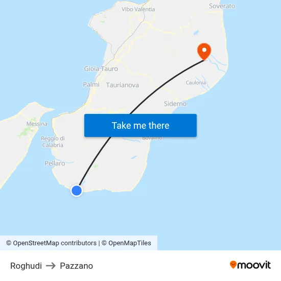 Roghudi to Pazzano map